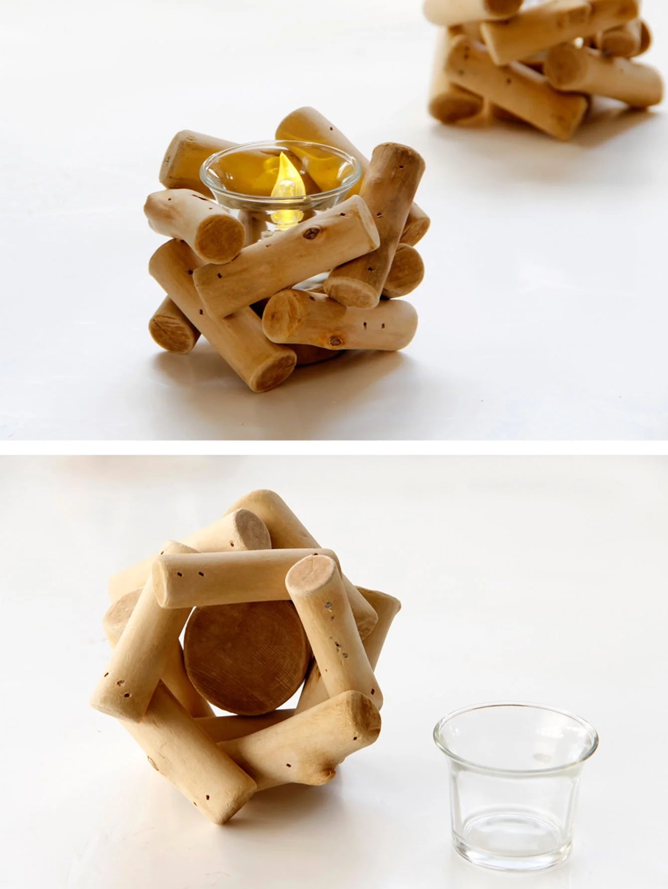 מעמד נר מעץ